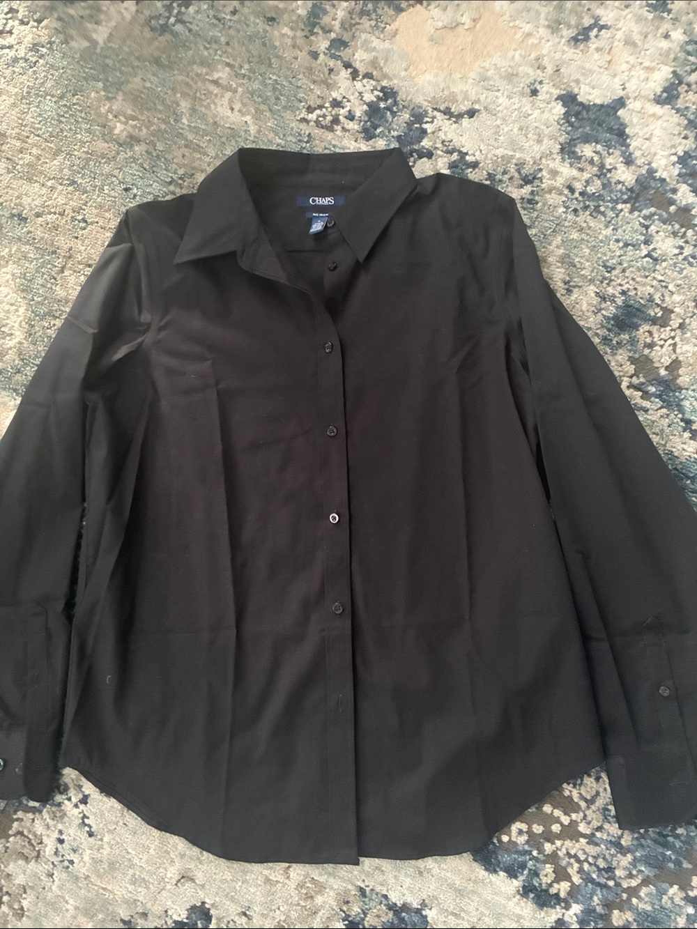 CHAPS Black Women’s Button-Down Dress Shirt